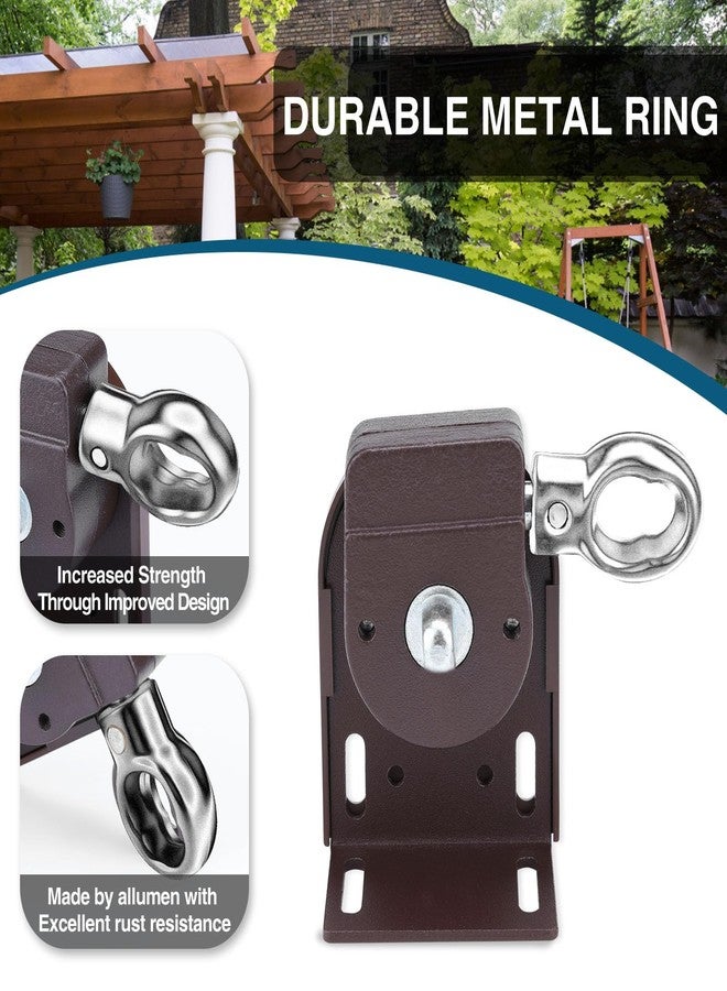Vasteo Coolaroo Shade Brackets with Metal Ring,Replacement Parts,Compatible with Coolaroo Exterior Roller Shade(Brown,1 Pair) - Image 2